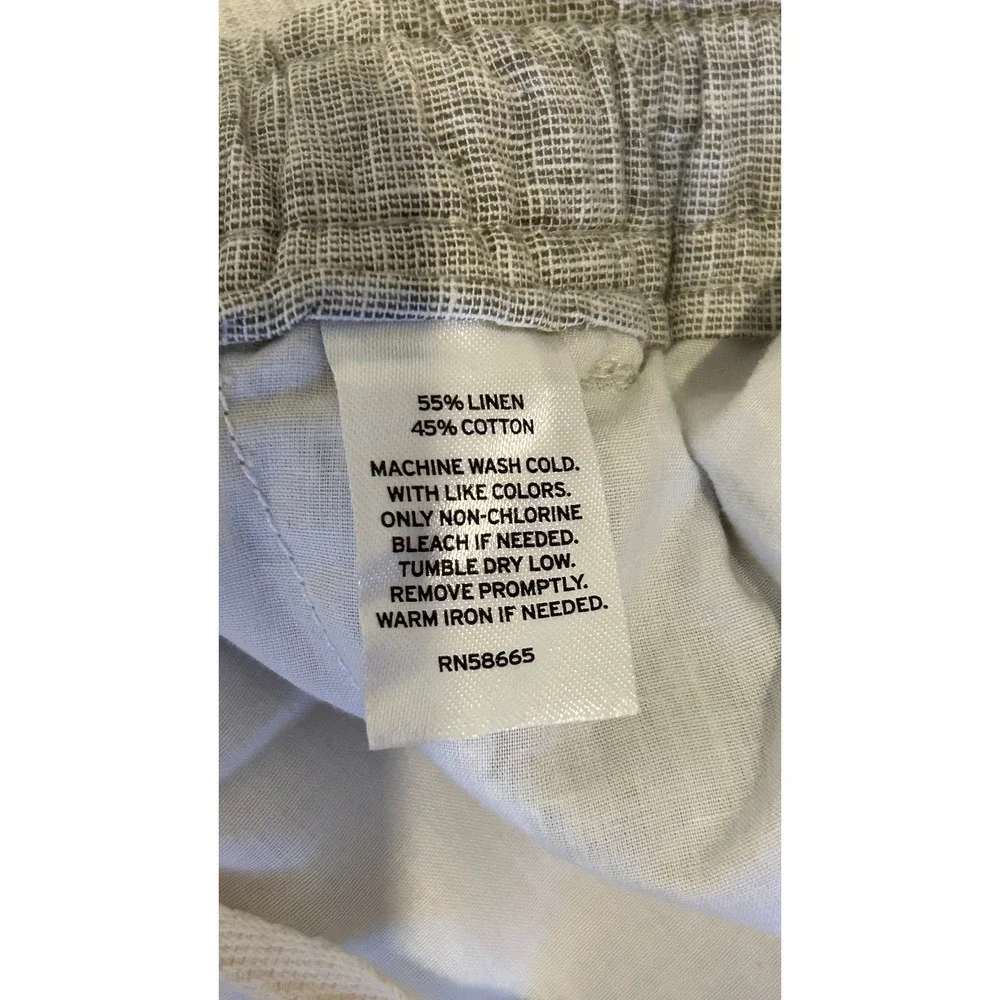 14th & Union Mens Slim Fit Pants Sz M Gray Linen Blend Drawstring Resort Preppy